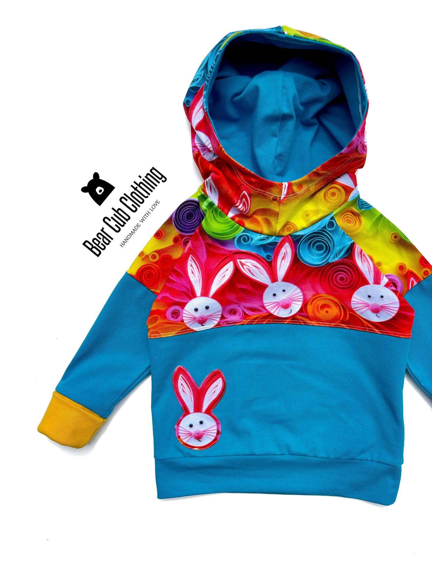 6-18 months Rainbow Bunny Hoodie