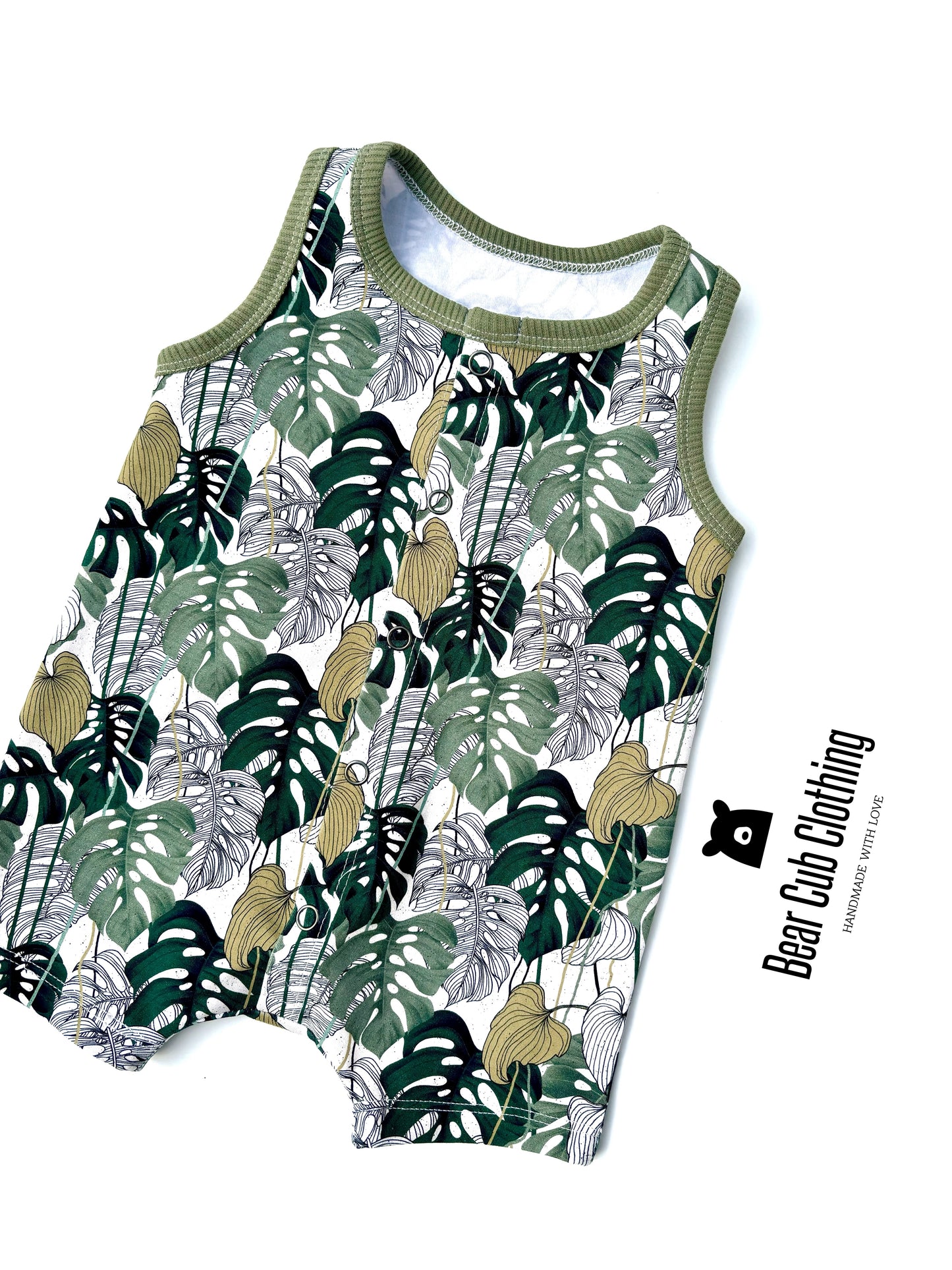 0-3 month Monstera Romper