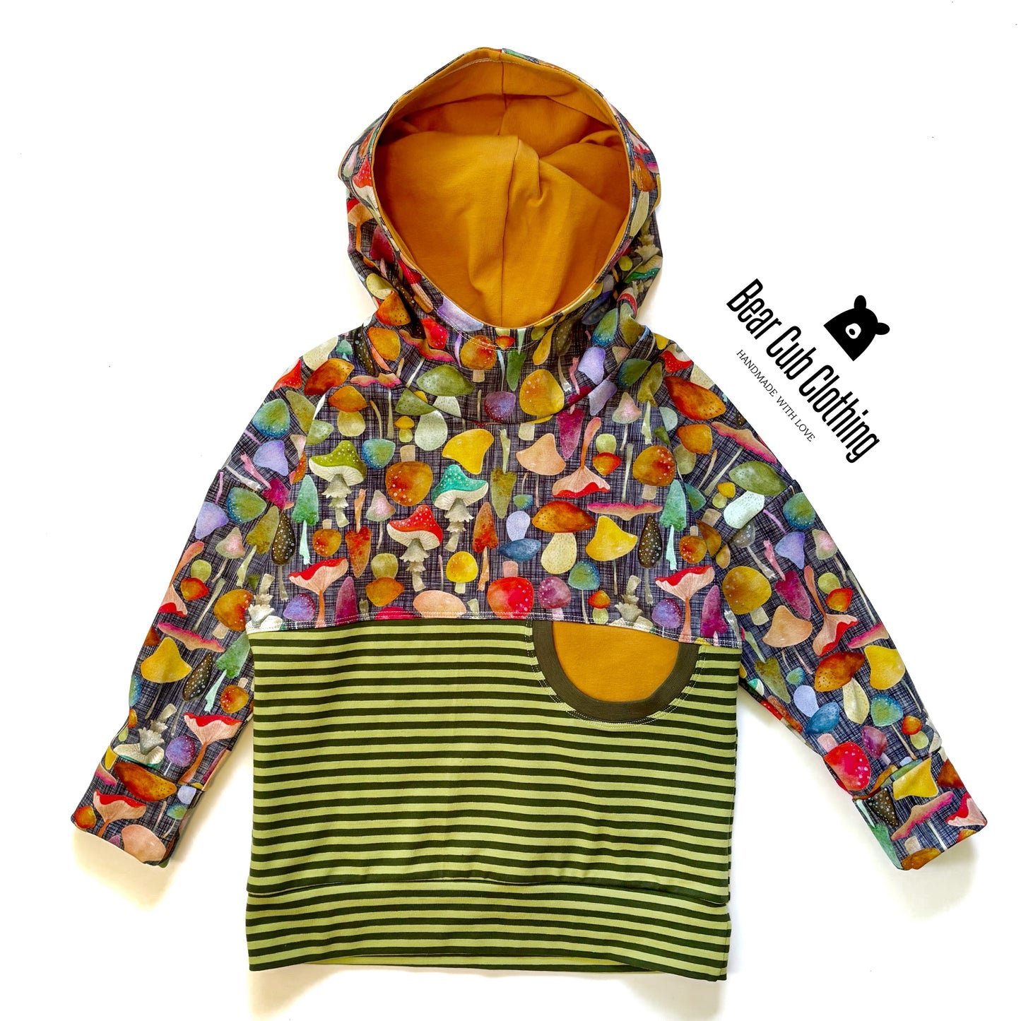 3-6 years Mushrooms and Stripes Hoodie