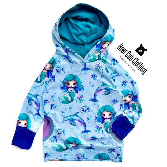 6-9 years Mermaid and Dolphincorn Hoodie