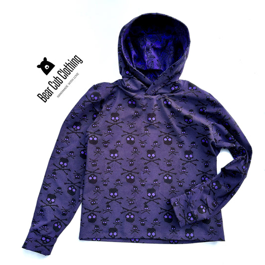 Adult Large Fishnet Skull Hoodie