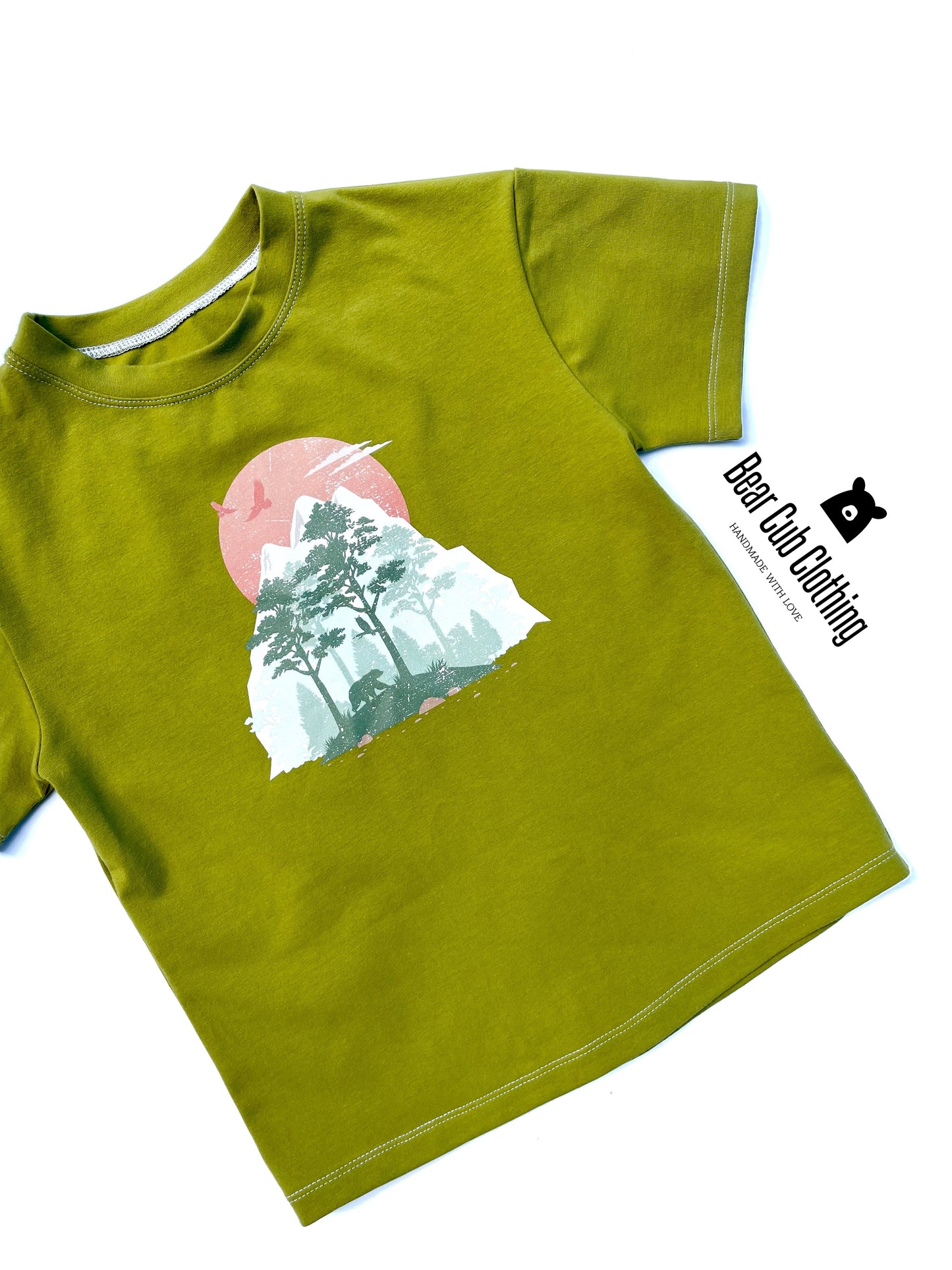 6/7 Moss Green Bear Tee