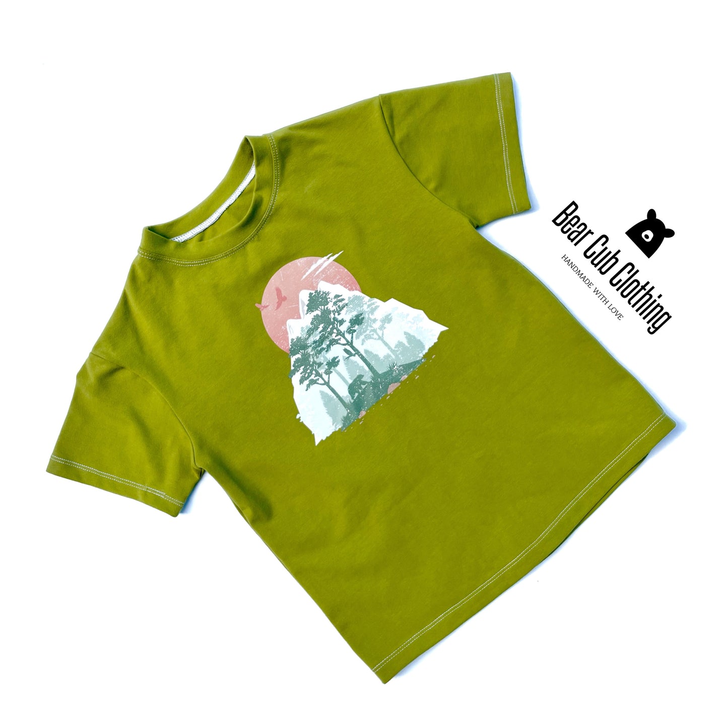 6/7 Moss Green Bear Tee