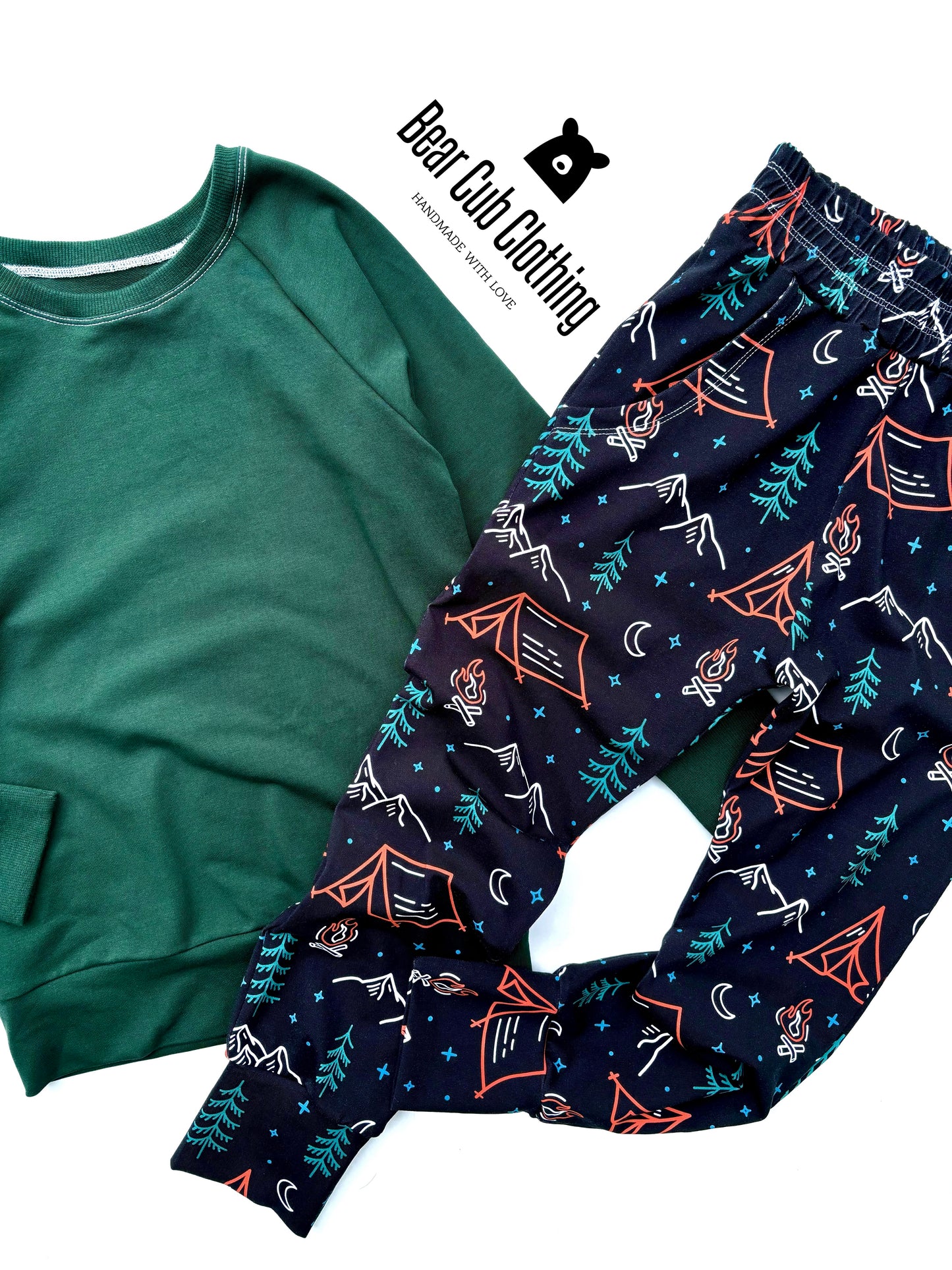 8/9 Green Pullover & Black Camping Pants