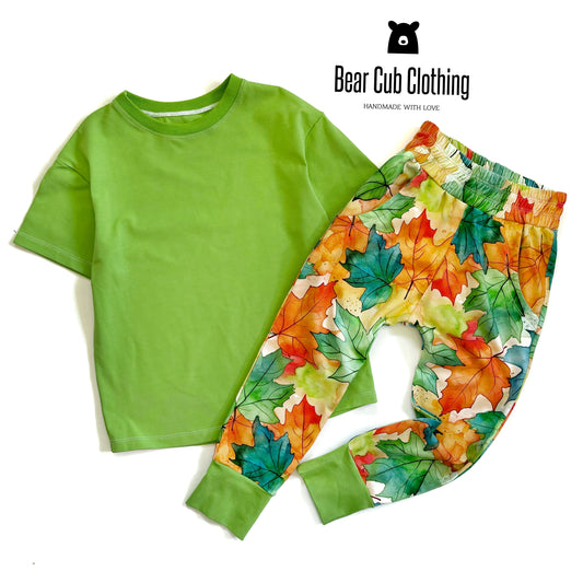 5t Fall Leaves Joggers & Tee Set