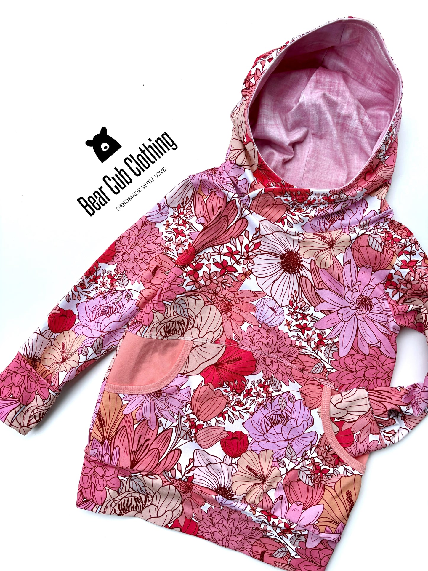 10-14years Pink Floral Hoodie