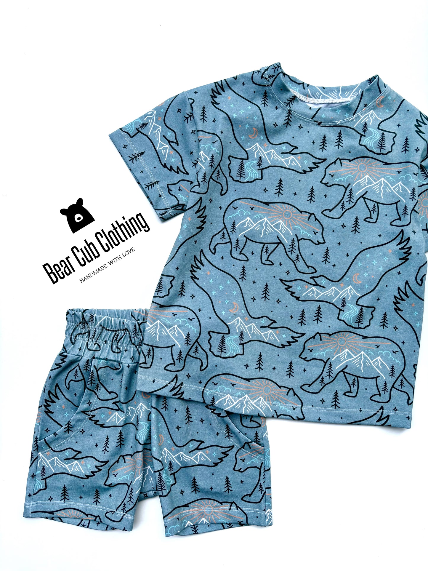 2t Bear & Eagle Tee and Shorts Set