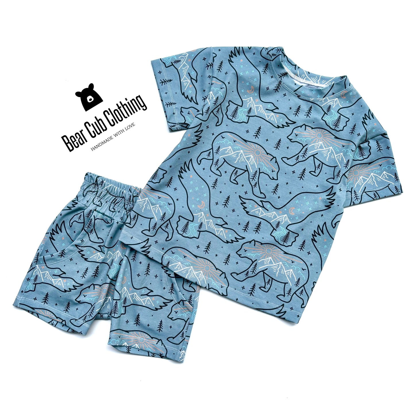 2t Bear & Eagle Tee and Shorts Set