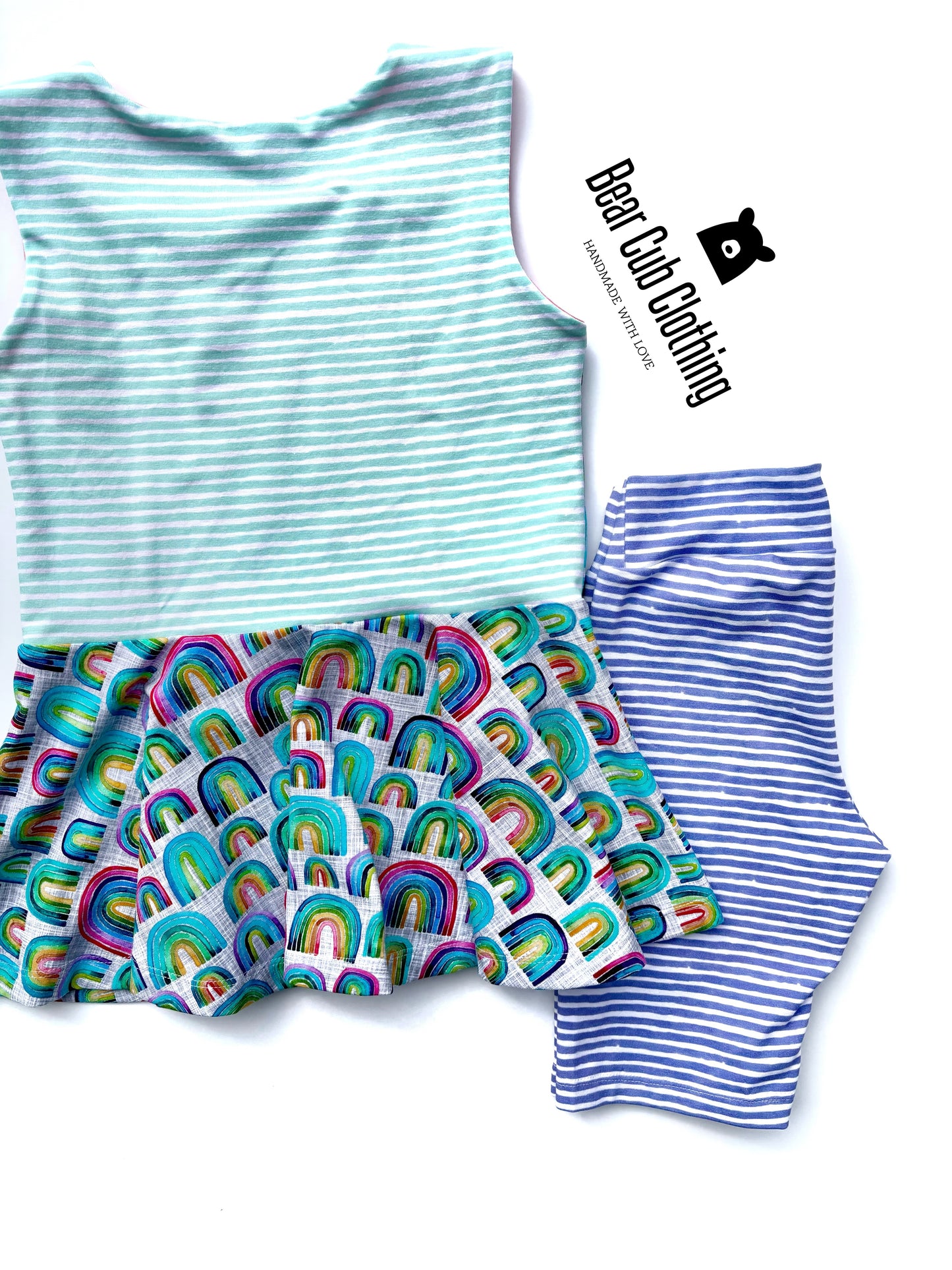 6 Rainbow Peplum & Bike Shorts