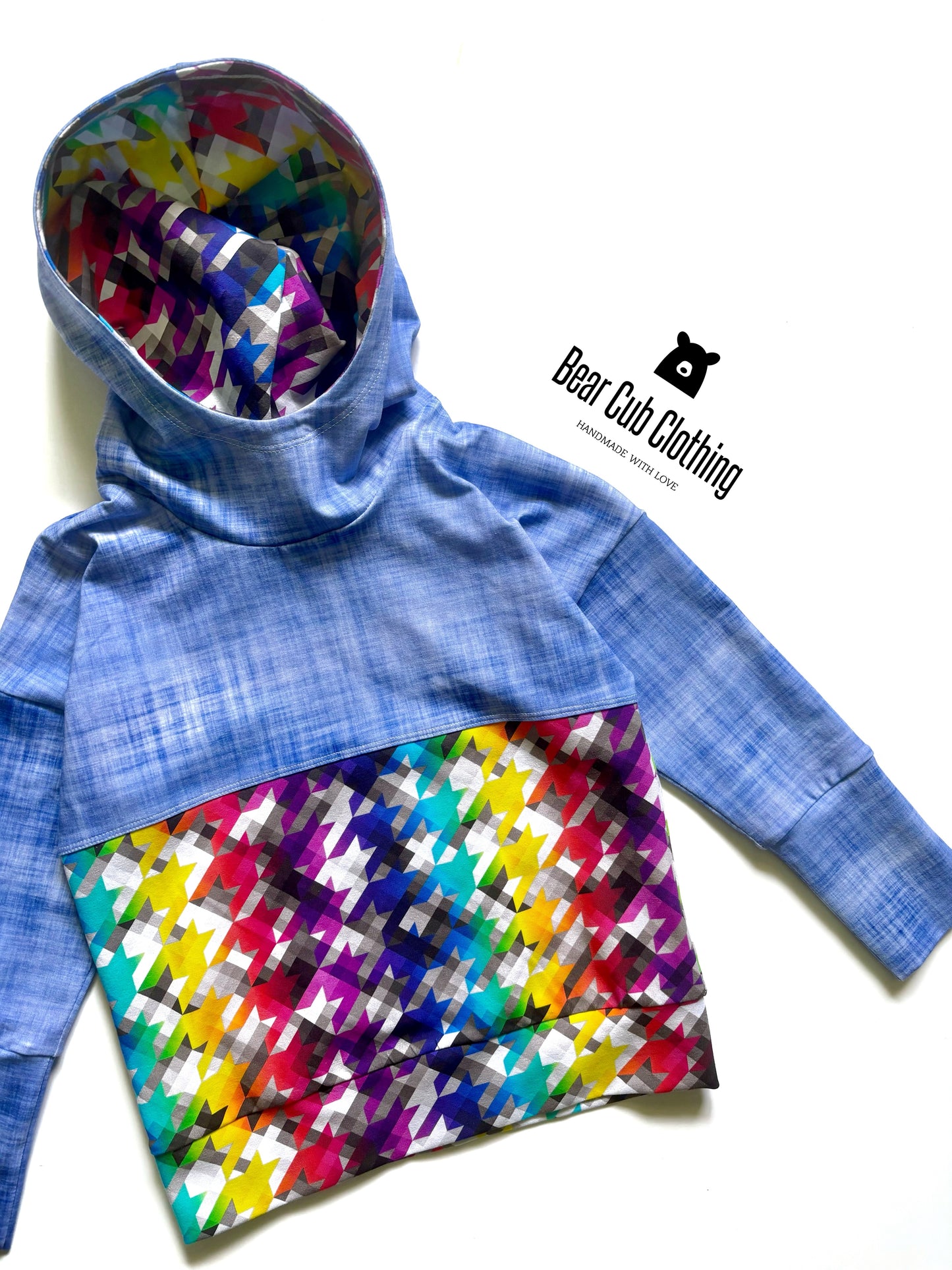 18mo-4t Rainbow Houndstooth Dolman