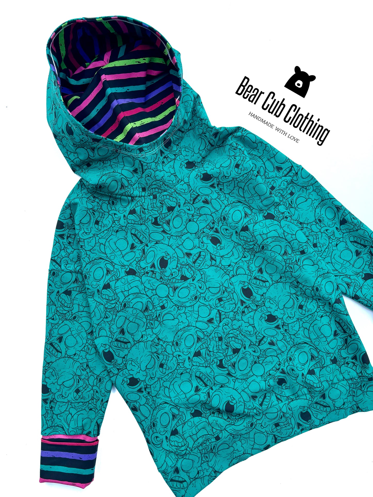 7-10 years Teal Zombie Dolman Hoodie