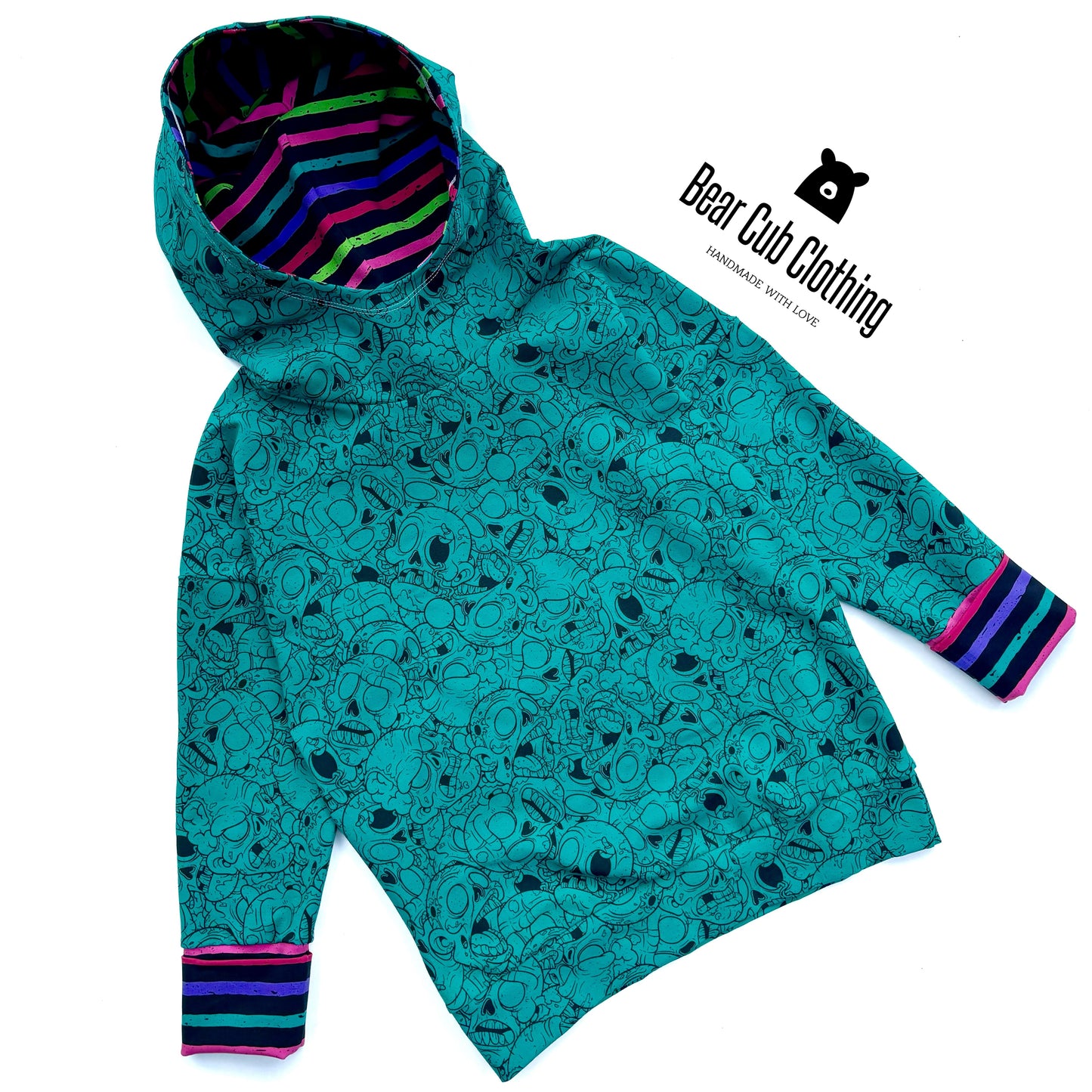 7-10 years Teal Zombie Dolman Hoodie